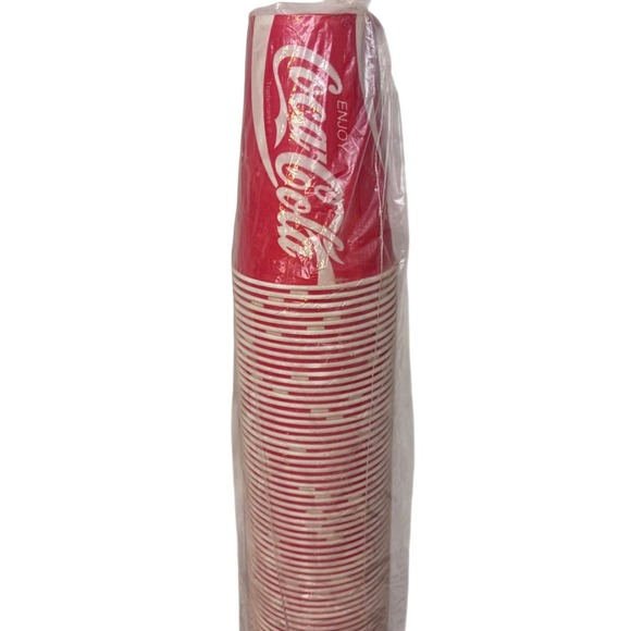 Vintage Coca-Cola Paper Cups | Qty 87 | Red White Logo | Sodapop Memorabilia - Picture 2 of 6